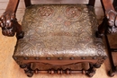 Renaissance style Arm chairs in Walnut, France 19th century