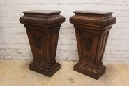 Pair Renaissance Pedestals in walnut