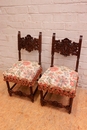 Renaissance style Chairs in Walnut, France 19th century