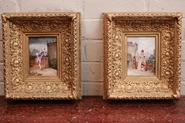 Pair romantic paintings on porcelain 