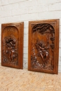 Renaissance style Romantic wall panels in Walnut, France 19th century