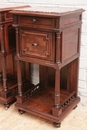 style End tables in rosewood and marble, France 19th century