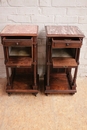 style End tables in rosewood and marble, France 19th century