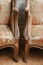 Louis XV style Bergeres in Walnut, France 19th century