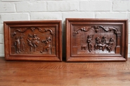 pair walnut breton wall panels 