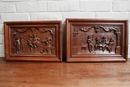 Breton style wall panels in Walnut, France 1900