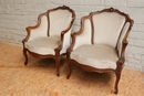 Louis XV style Seats in Walnut, France 19th century