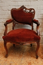 Louis XV style Arm chairs in Walnut, France 19th century