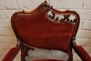 Louis XV style Arm chairs in Walnut, France 19th century