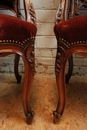 Louis XV style Arm chairs in Walnut, France 19th century