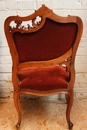 Louis XV style Arm chairs in Walnut, France 19th century