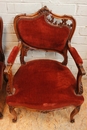 Louis XV style Arm chairs in Walnut, France 19th century