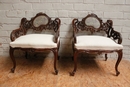 Louis XV style Benches in Walnut, France 19th century