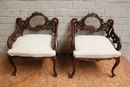 Louis XV style Benches in Walnut, France 19th century