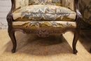Louis XV style Bergeres in Walnut, France 19th century