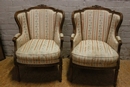 Louis XVI style Bergeres in Walnut, France 1900