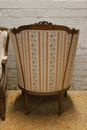 Louis XVI style Bergeres in Walnut, France 1900