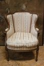 Louis XVI style Bergeres in Walnut, France 1900