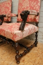 Renaissance style arm chairs in Walnut, France 19th century