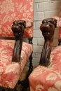 Renaissance style arm chairs in Walnut, France 19th century