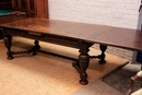 Renaissance style Table in Oak, Belgium 1900