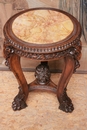 style Pedestal in walnut and marble, France 19th century