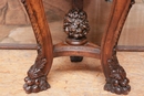 style Pedestal in walnut and marble, France 19th century