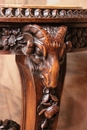 style Pedestal in walnut and marble, France 19th century