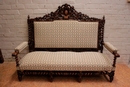 Hunt style Sofa set in Oak, France 19th century