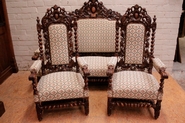 Perfect condition 3 pc hunt sofa set in oak