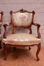 Louis XV style Parlor set in Walnut, France 19th century