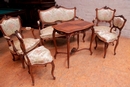 Louis XV style Parlor set in Walnut, France 19th century