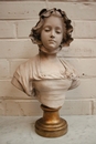 Romantic style statue in pipeclay, Belgium 19th century