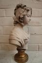 Romantic style statue in pipeclay, Belgium 19th century