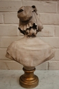 Romantic style statue in pipeclay, Belgium 19th century