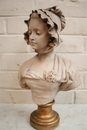 Romantic style statue in pipeclay, Belgium 19th century