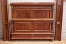 Gothic style Bed and end table in Walnut, France 19th century