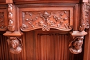 Gothic/renaissance style Cabinet in Walnut, France 19th century