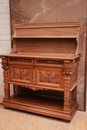 Henri II style Server in walnut and marble, France 19th century