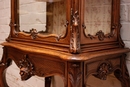 Louis XV style Display cabinet in Walnut, France 19th century