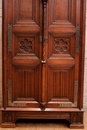 Gothic style Armoire/secretary desk in Oak, France 19th century