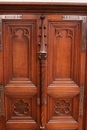 Gothic style Armoire/secretary desk in Oak, France 19th century