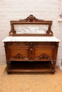 Regency style Cabinet and server in oak and marble, France 19th century