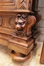 Renaissance style Bed + nightstand in Walnut, France 19th century