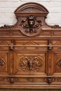 Renaissance style Bed + nightstand in Walnut, France 19th century