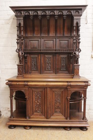 Quality renaissance jester cabinet in walnut