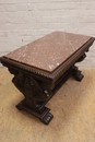 Renaissance style Center table in walnut and marble, France 19th century