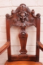 Renaissance style Arm chairs in Walnut, France 19th century