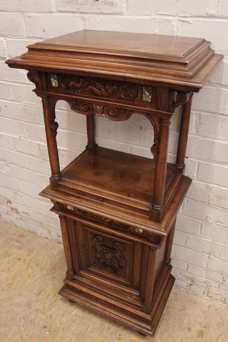 Quality renaissance style cabinet with marble inlay