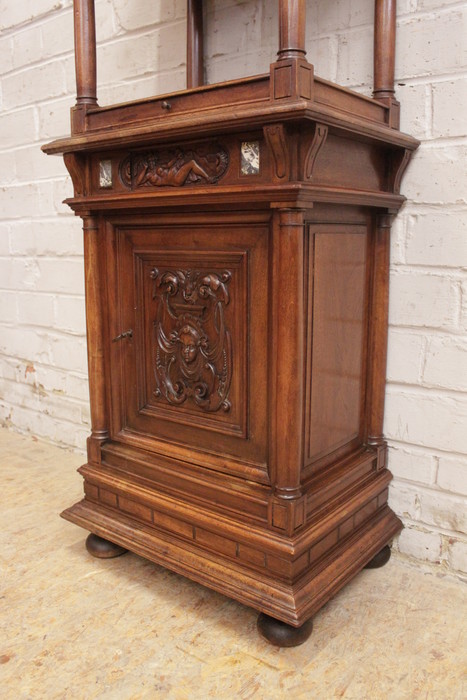 Quality renaissance style cabinet with marble inlay